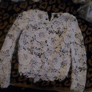 White lace floral shirt